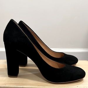 J. Crew black suede pumps. Worn once. Size 8.5.